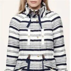 Loft Petite Breton Striped Lined Anorak Jacket Sz XSP